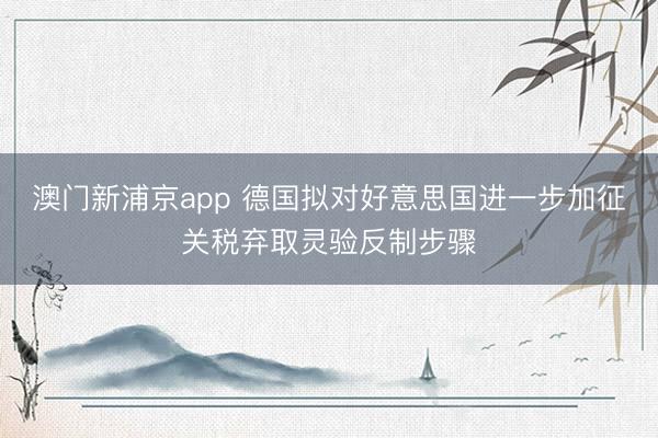 澳门新浦京app 德国拟对好意思国进一步加征关税弃取灵验反制步骤