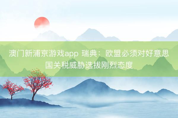 澳门新浦京游戏app 瑞典:欧盟必须对好意思国关税威胁选拔刚烈态度