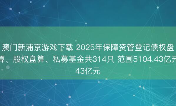 澳门新浦京游戏下载 2025年保障资管登记债权盘算、股权盘算、私募基金共314只 范围5104.43亿元