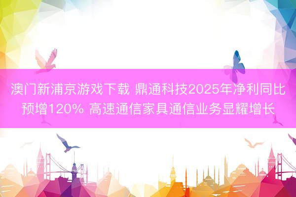 澳门新浦京游戏下载 鼎通科技2025年净利同比预增120% 高速通信家具通信业务显耀增长