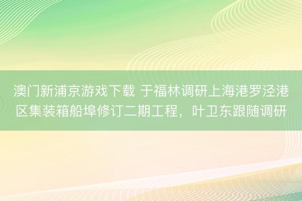 澳门新浦京游戏下载 于福林调研上海港罗泾港区集装箱船埠修订二期工程，叶卫东跟随调研