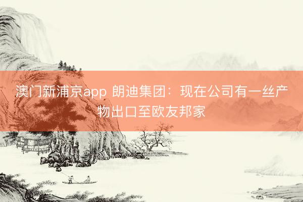 澳门新浦京app 朗迪集团：现在公司有一丝产物出口至欧友邦家