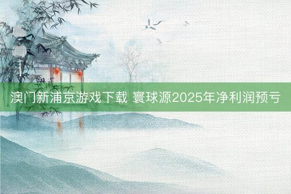 澳门新浦京游戏下载 寰球源2025年净利润预亏