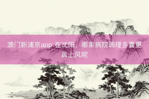 澳门新浦京app 在沈阳,哪家病院调理多囊更具上风呢