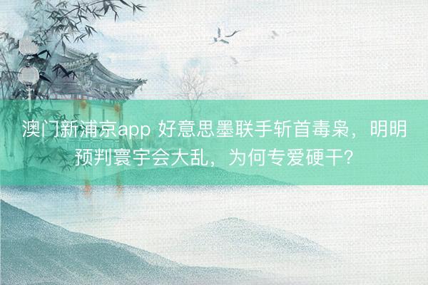 澳门新浦京app 好意思墨联手斩首毒枭,明明预判寰宇会大乱,为何专爱硬干?