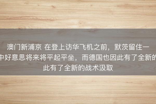 澳门新浦京 在登上访华飞机之前，默茨留住一句预言：中好意思将来将平起平坐，而德国也因此有了全新的战术汲取