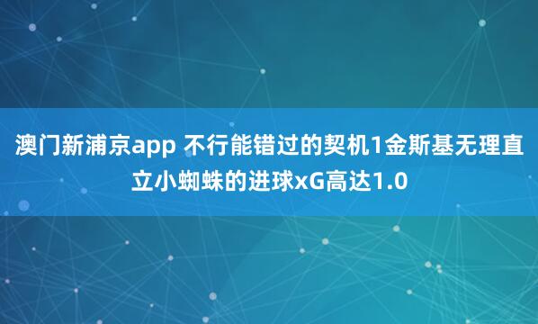 澳门新浦京app 不行能错过的契机1金斯基无理直立小蜘蛛的进球xG高达1.0
