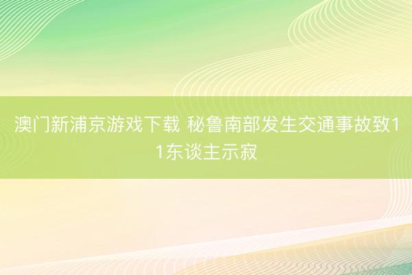 澳门新浦京游戏下载 秘鲁南部发生交通事故致11东谈主示寂
