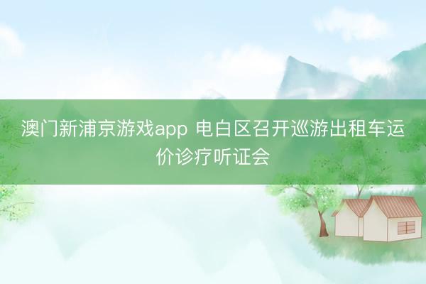 澳门新浦京游戏app 电白区召开巡游出租车运价诊疗听证会