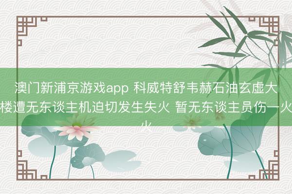 澳门新浦京游戏app 科威特舒韦赫石油玄虚大楼遭无东谈主机迫切发生失火 暂无东谈主员伤一火