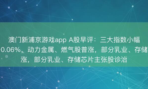 澳门新浦京游戏app A股早评：三大指数小幅高开，沪指高开0.06%，动力金属、燃气股普涨，部分乳业、存储芯片主张股诊治