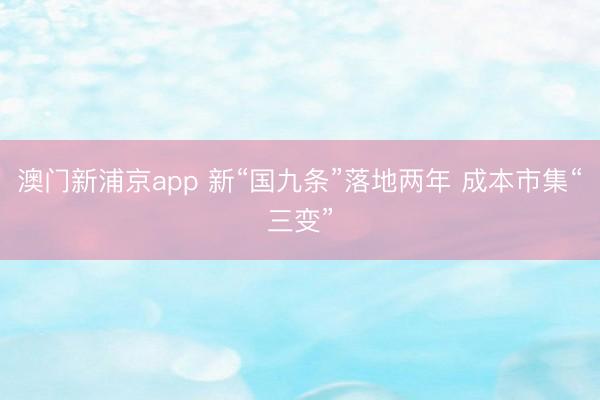 澳门新浦京app 新“国九条”落地两年 成本市集“三变”
