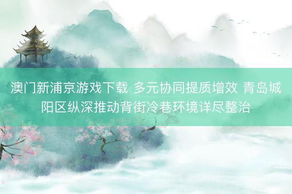 澳门新浦京游戏下载 多元协同提质增效 青岛城阳区纵深推动背街冷巷环境详尽整治