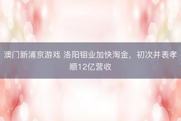 澳门新浦京游戏 洛阳钼业加快淘金，初次并表孝顺12亿营收